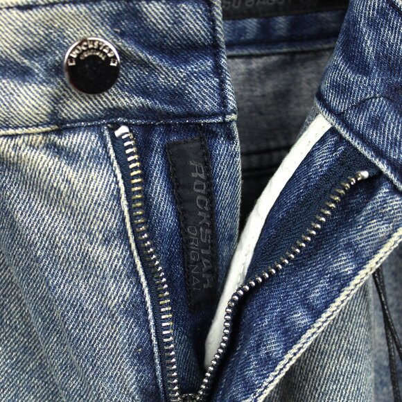 Rockstar Original Peppe Men's Baggy Cargo Blue Washed Distressed Grunge Jeans 32 - Picture 7 of 13